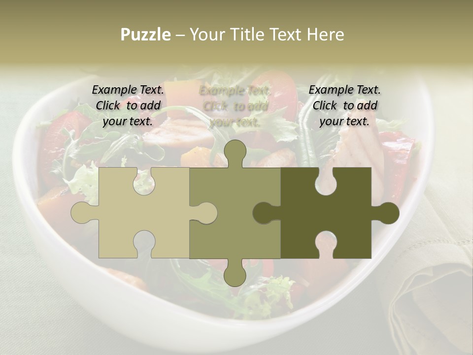 A White Bowl Filled With Salad And Meat PowerPoint Template