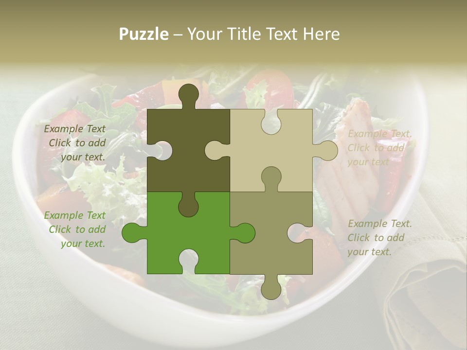 A White Bowl Filled With Salad And Meat PowerPoint Template