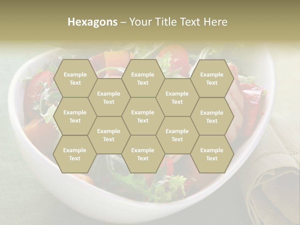 A White Bowl Filled With Salad And Meat PowerPoint Template
