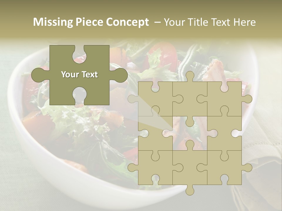 A White Bowl Filled With Salad And Meat PowerPoint Template
