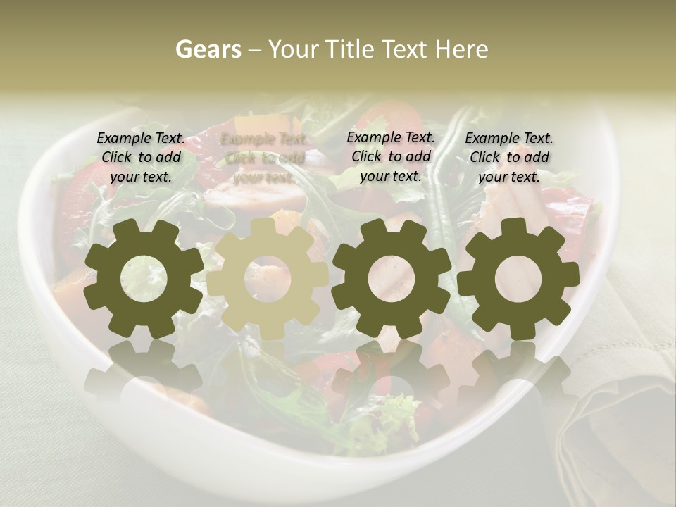 A White Bowl Filled With Salad And Meat PowerPoint Template