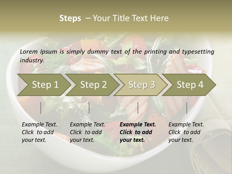 A White Bowl Filled With Salad And Meat PowerPoint Template