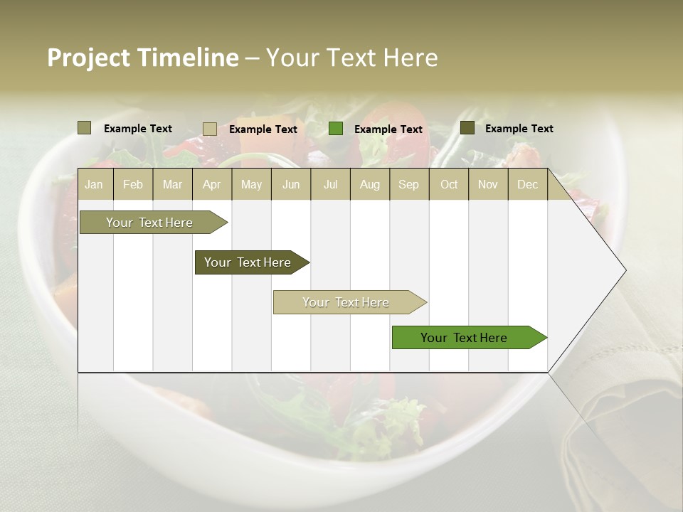 A White Bowl Filled With Salad And Meat PowerPoint Template