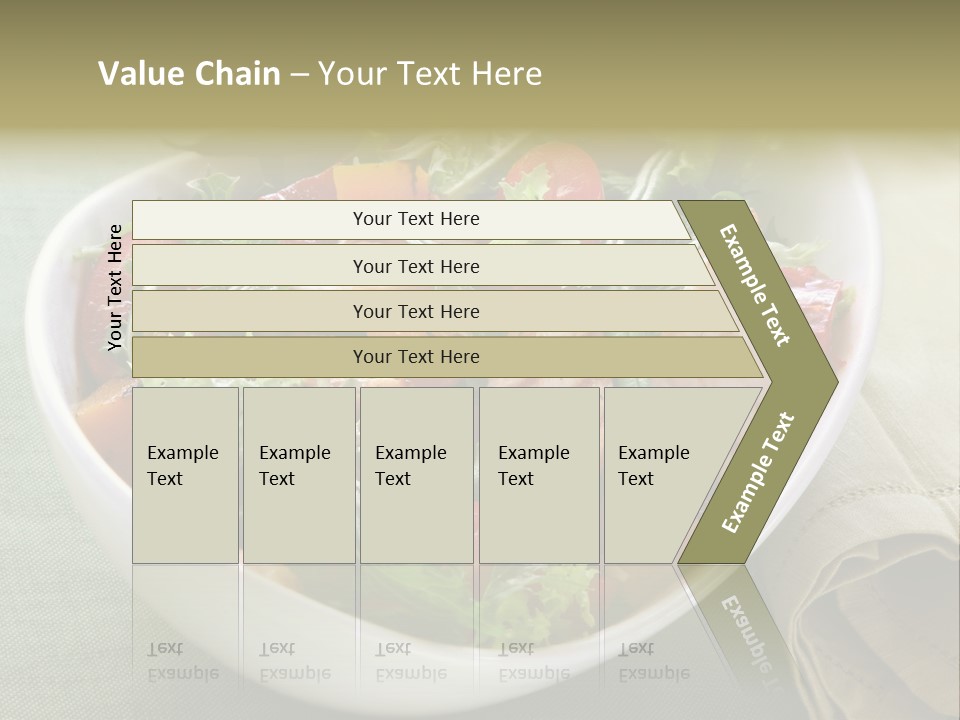 A White Bowl Filled With Salad And Meat PowerPoint Template