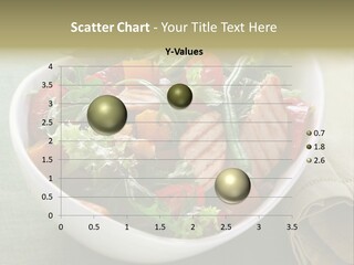 A White Bowl Filled With Salad And Meat PowerPoint Template