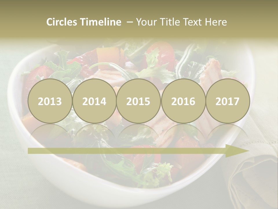A White Bowl Filled With Salad And Meat PowerPoint Template