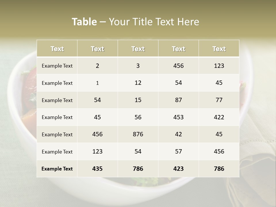 A White Bowl Filled With Salad And Meat PowerPoint Template