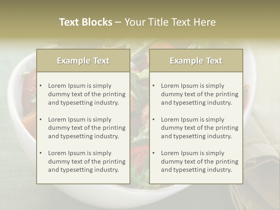 A White Bowl Filled With Salad And Meat PowerPoint Template