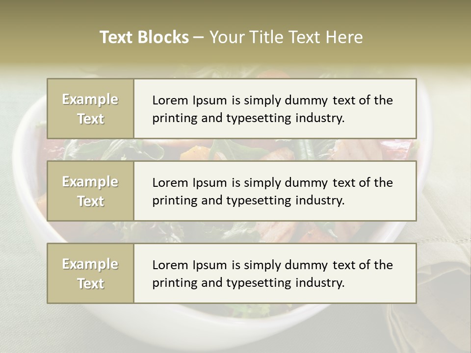 A White Bowl Filled With Salad And Meat PowerPoint Template