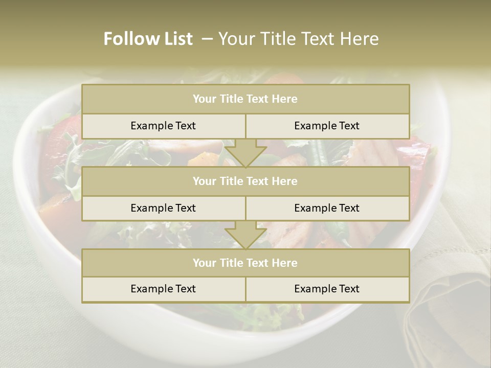 A White Bowl Filled With Salad And Meat PowerPoint Template
