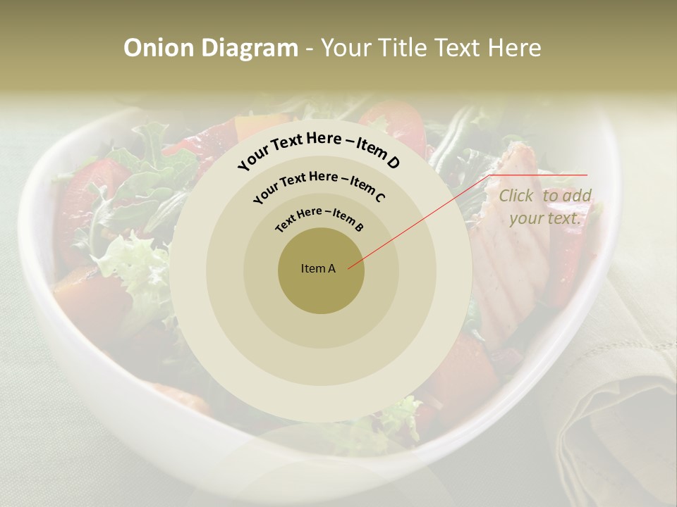 A White Bowl Filled With Salad And Meat PowerPoint Template