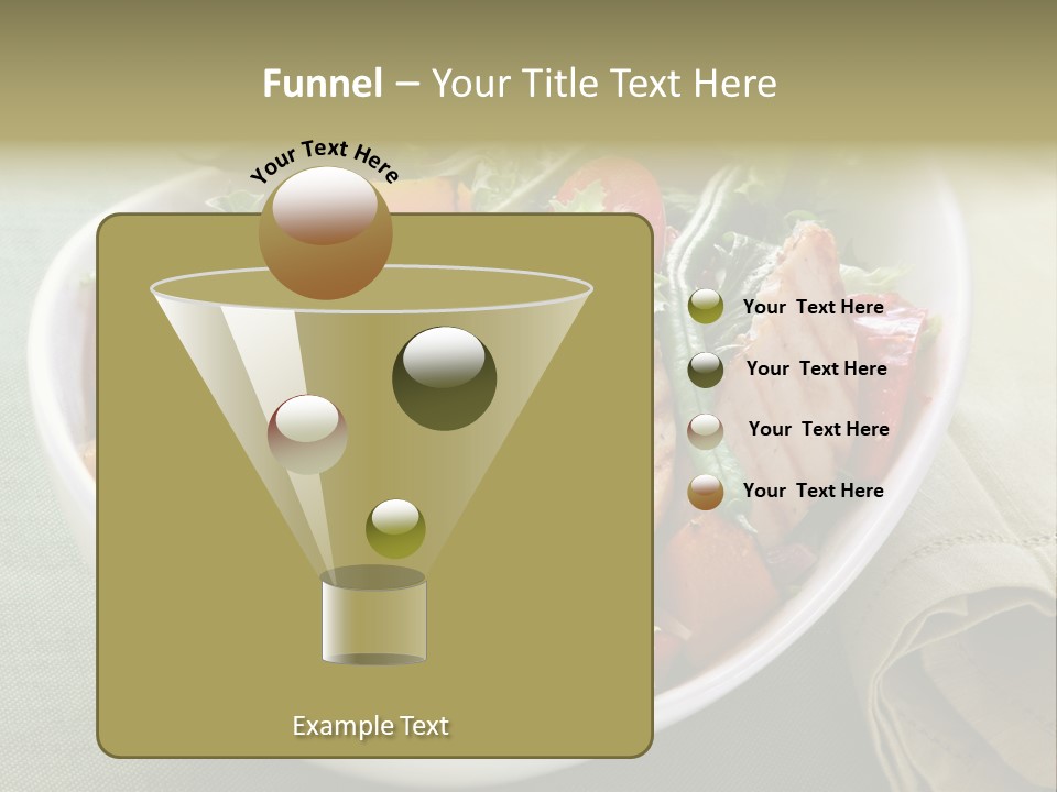 A White Bowl Filled With Salad And Meat PowerPoint Template