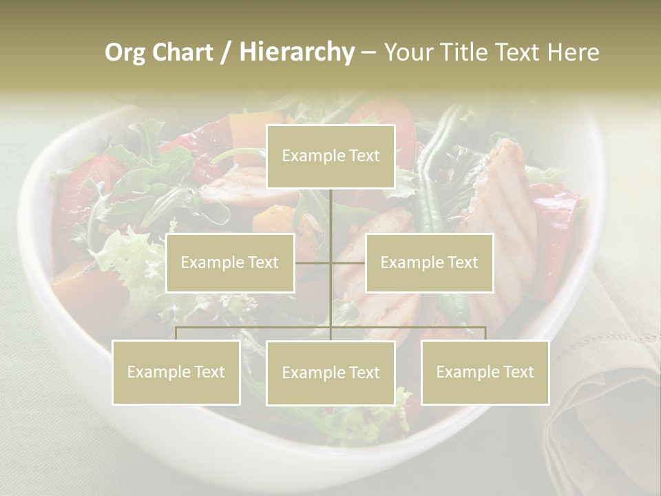 A White Bowl Filled With Salad And Meat PowerPoint Template