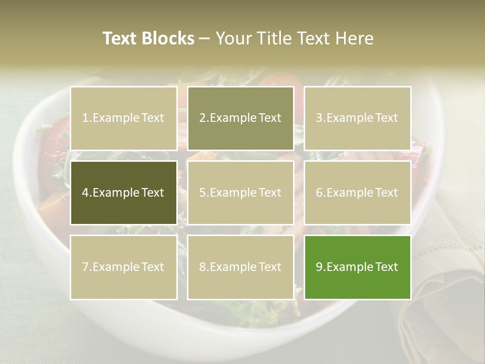 A White Bowl Filled With Salad And Meat PowerPoint Template