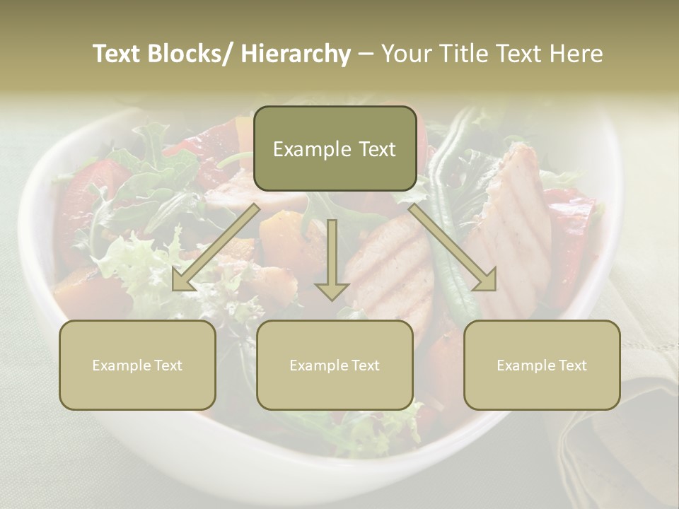 A White Bowl Filled With Salad And Meat PowerPoint Template