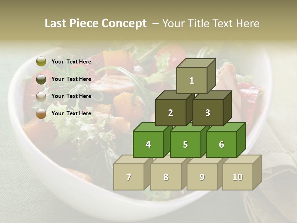 A White Bowl Filled With Salad And Meat PowerPoint Template