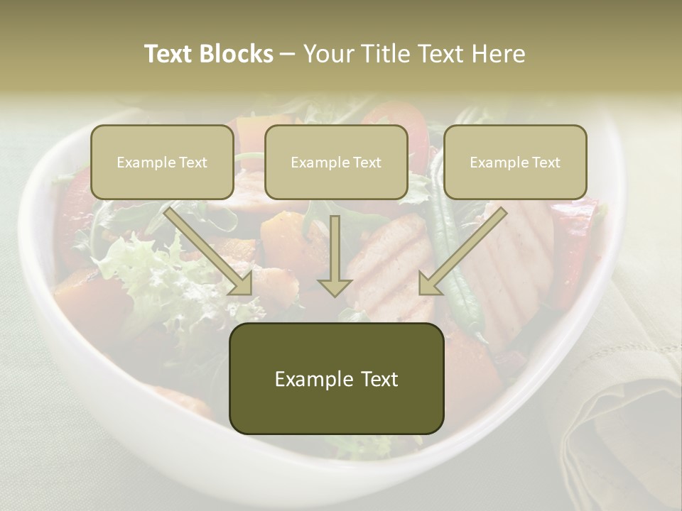 A White Bowl Filled With Salad And Meat PowerPoint Template