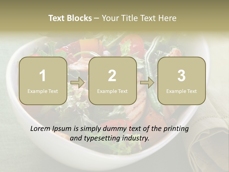 A White Bowl Filled With Salad And Meat PowerPoint Template