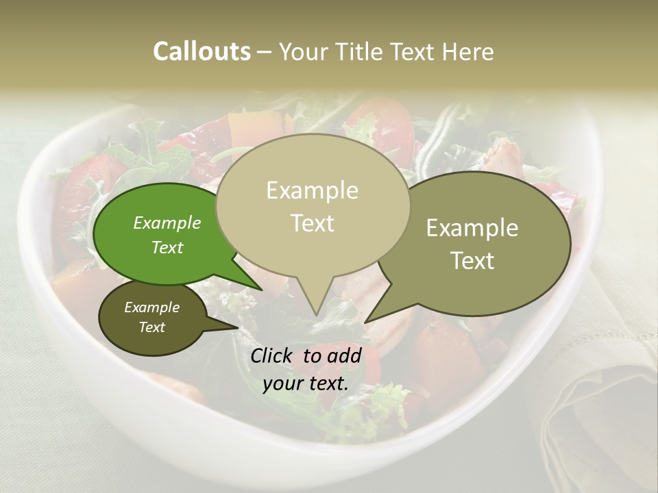A White Bowl Filled With Salad And Meat PowerPoint Template