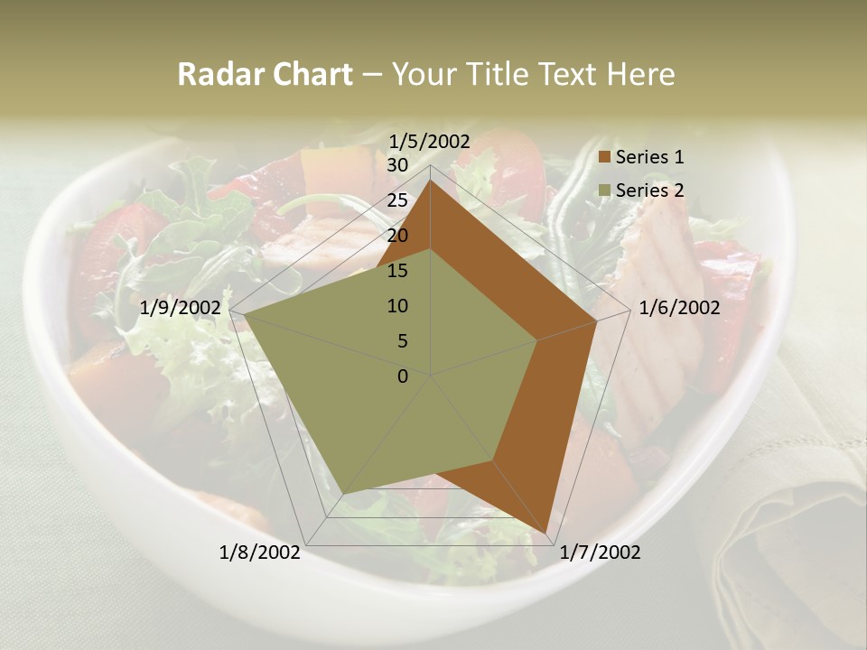 A White Bowl Filled With Salad And Meat PowerPoint Template