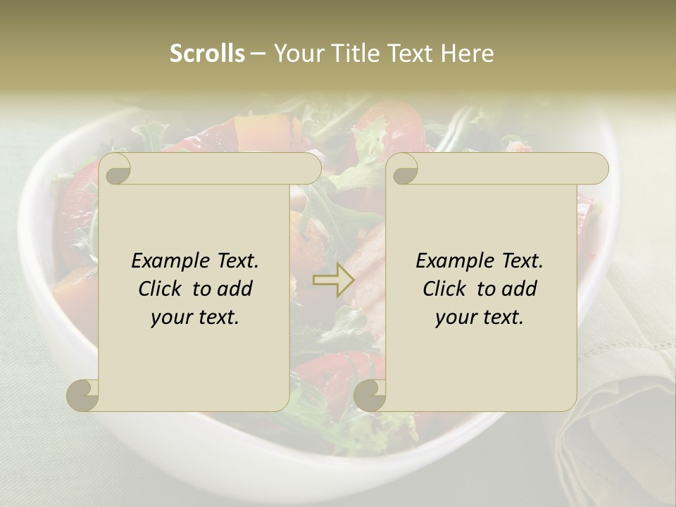 A White Bowl Filled With Salad And Meat PowerPoint Template
