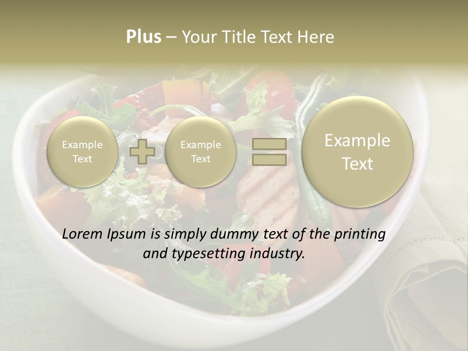 A White Bowl Filled With Salad And Meat PowerPoint Template