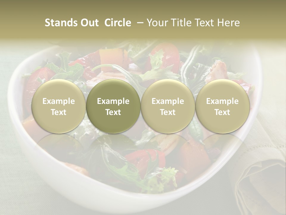 A White Bowl Filled With Salad And Meat PowerPoint Template