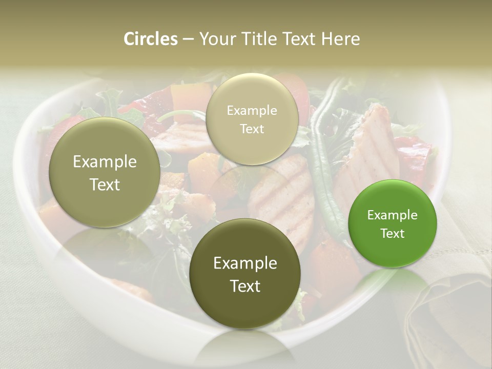 A White Bowl Filled With Salad And Meat PowerPoint Template