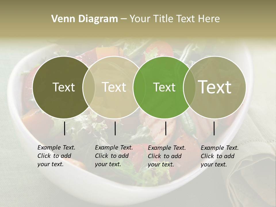 A White Bowl Filled With Salad And Meat PowerPoint Template