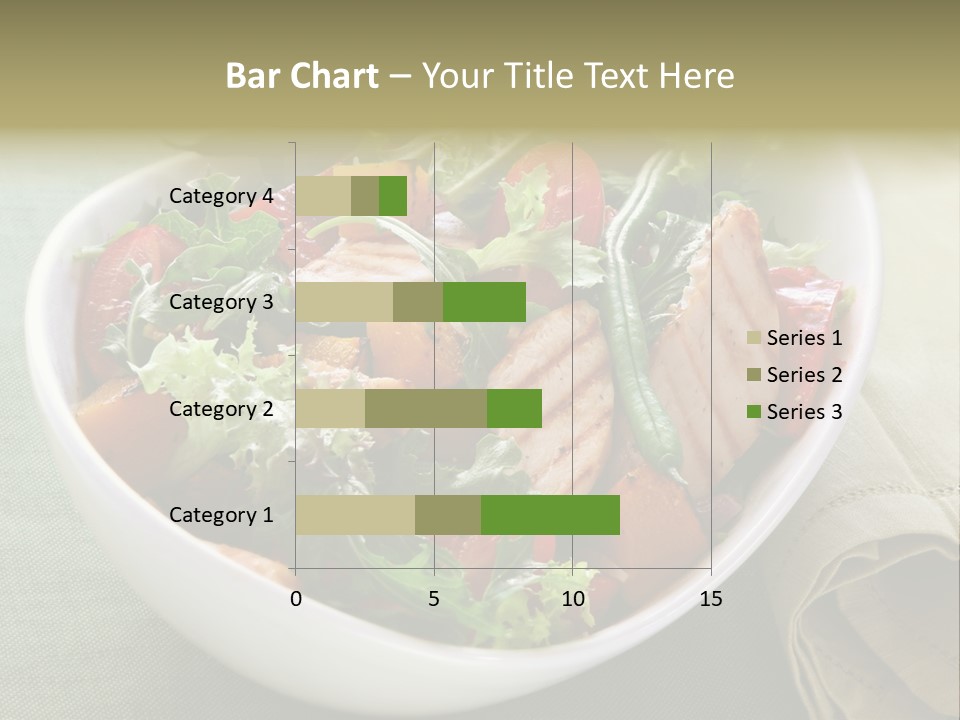 A White Bowl Filled With Salad And Meat PowerPoint Template