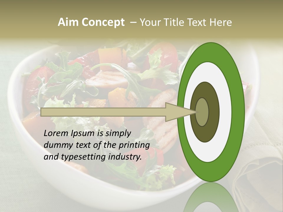 A White Bowl Filled With Salad And Meat PowerPoint Template