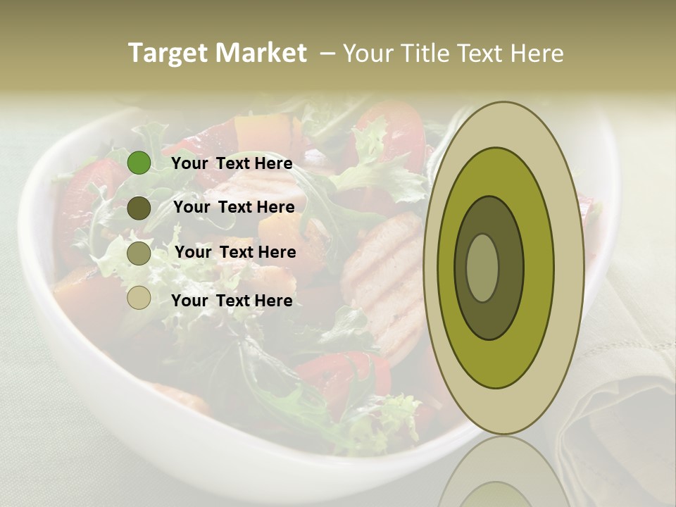 A White Bowl Filled With Salad And Meat PowerPoint Template
