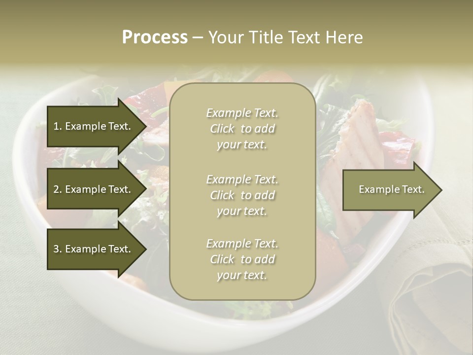 A White Bowl Filled With Salad And Meat PowerPoint Template