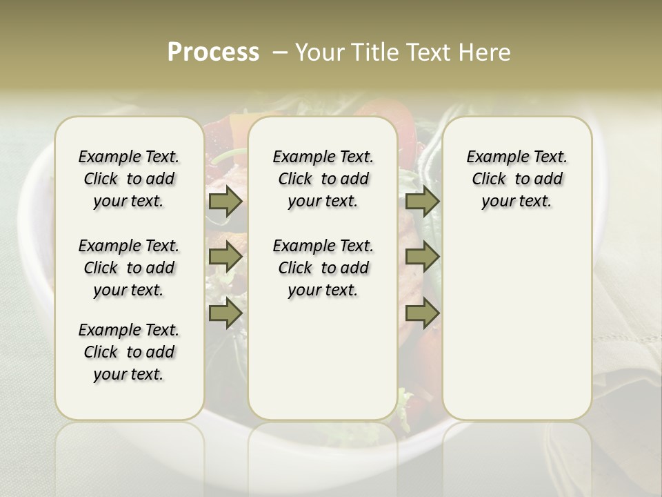 A White Bowl Filled With Salad And Meat PowerPoint Template