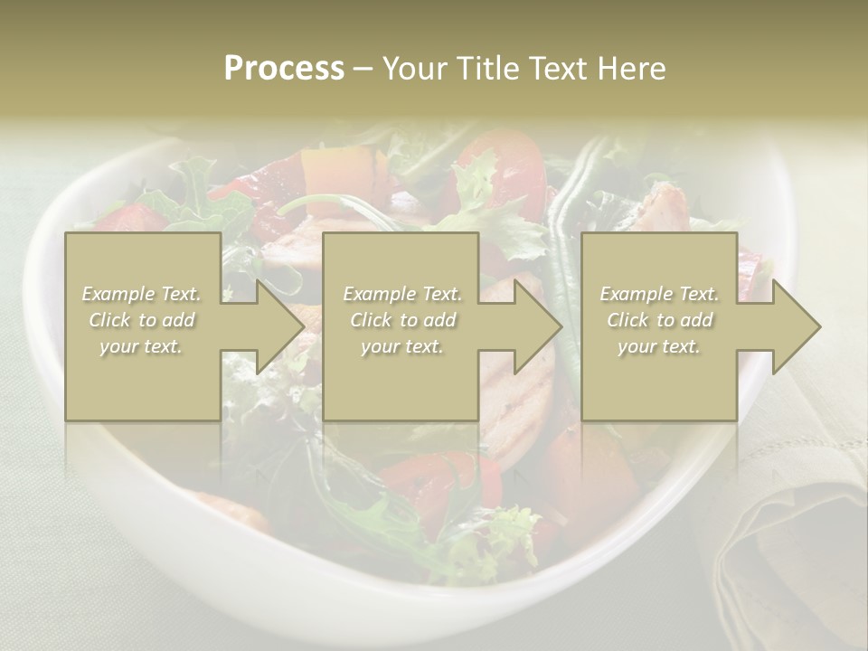 A White Bowl Filled With Salad And Meat PowerPoint Template