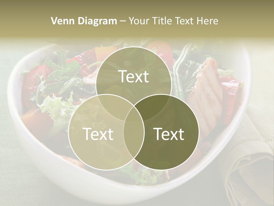A White Bowl Filled With Salad And Meat PowerPoint Template