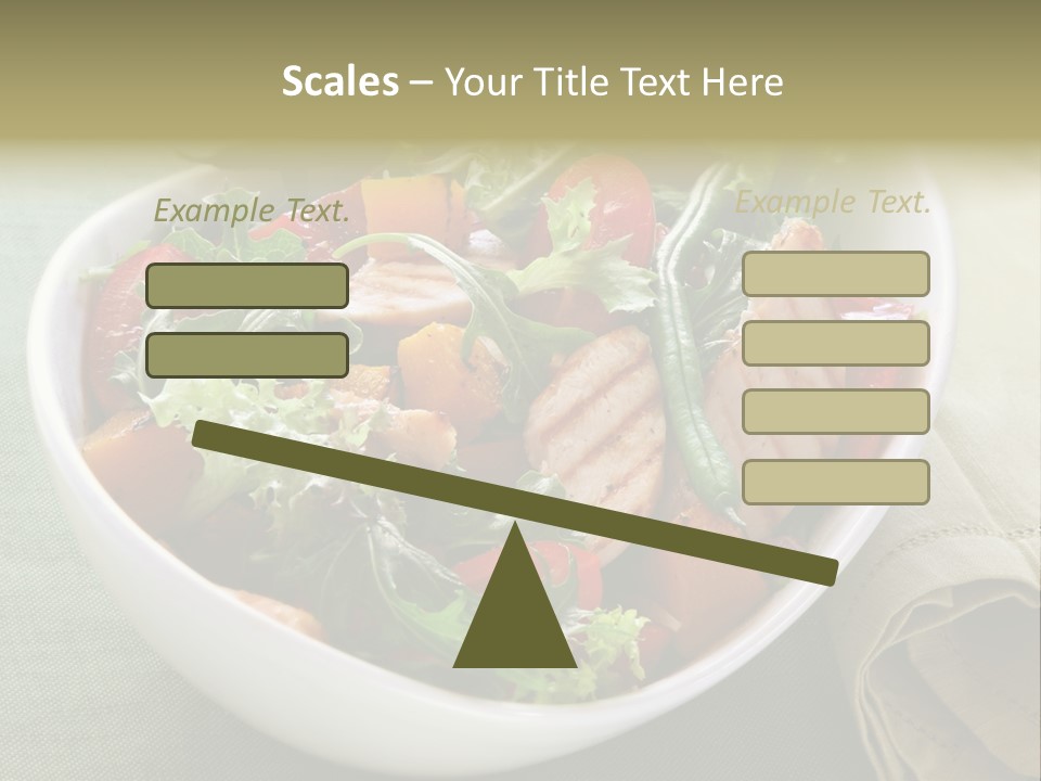 A White Bowl Filled With Salad And Meat PowerPoint Template