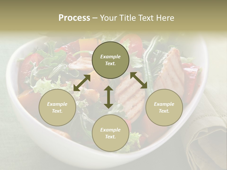 A White Bowl Filled With Salad And Meat PowerPoint Template