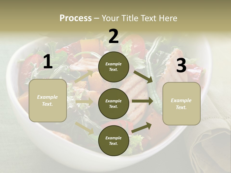 A White Bowl Filled With Salad And Meat PowerPoint Template