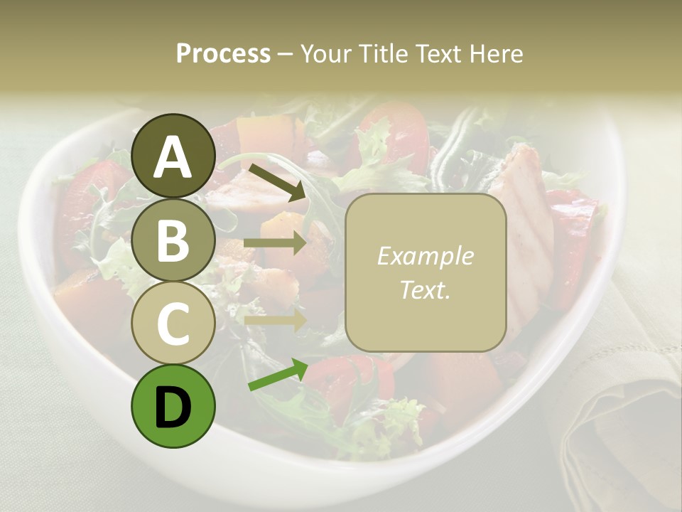 A White Bowl Filled With Salad And Meat PowerPoint Template