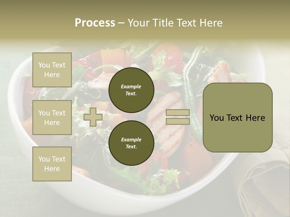 A White Bowl Filled With Salad And Meat PowerPoint Template