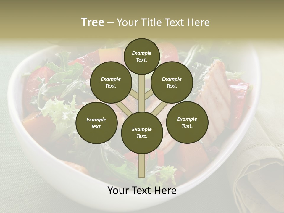 A White Bowl Filled With Salad And Meat PowerPoint Template