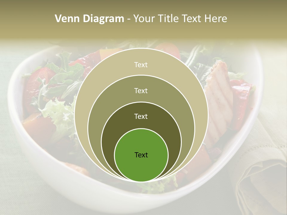 A White Bowl Filled With Salad And Meat PowerPoint Template