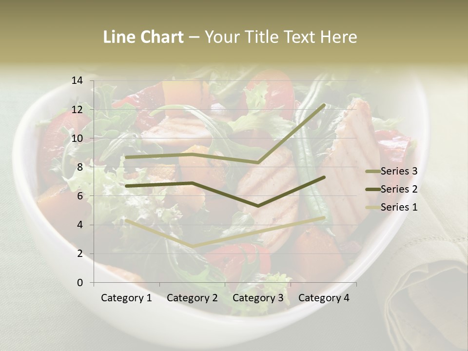 A White Bowl Filled With Salad And Meat PowerPoint Template