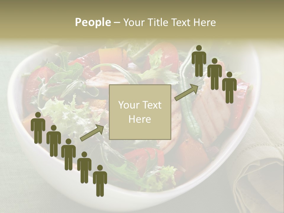A White Bowl Filled With Salad And Meat PowerPoint Template
