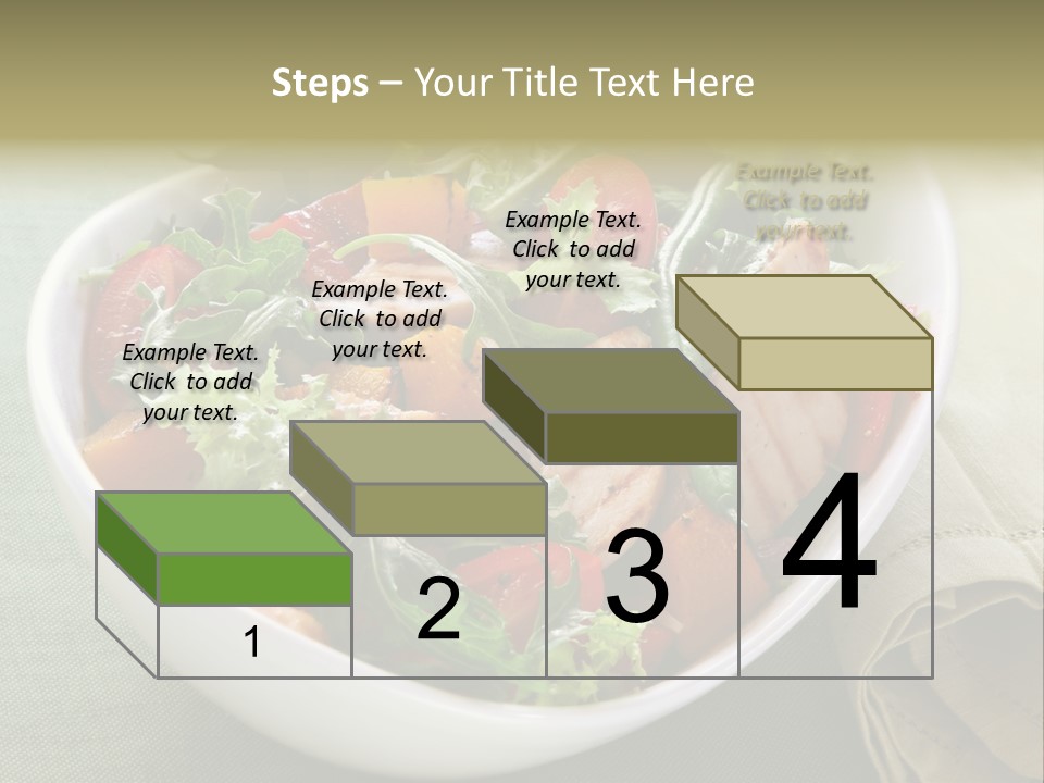 A White Bowl Filled With Salad And Meat PowerPoint Template