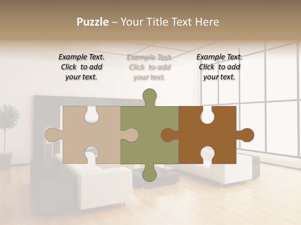 A Living Room With White Furniture And A Flat Screen Tv PowerPoint Template