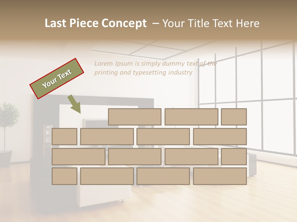 A Living Room With White Furniture And A Flat Screen Tv PowerPoint Template