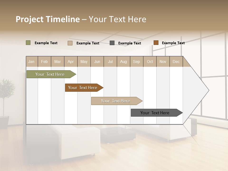 A Living Room With White Furniture And A Flat Screen Tv PowerPoint Template