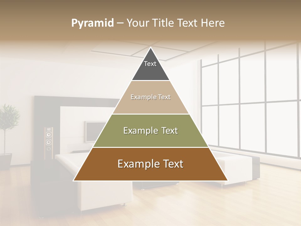 A Living Room With White Furniture And A Flat Screen Tv PowerPoint Template